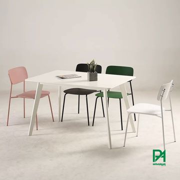 Bộ bàn ăn 4 ghế nhựa Itali đơn giản